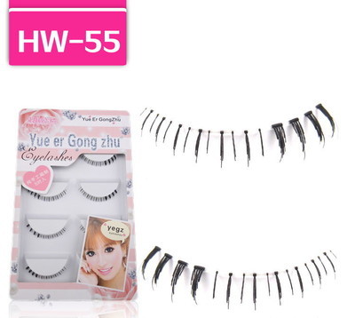 【網店好貨源假睫毛批發 HW-55# 純手工透明梗下睫毛 5對裝】價格,廠家,圖片,假睫毛及用品,廣州市天河區元崗恒天豐日用品商行-